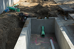 Calaveras Hall detention basin